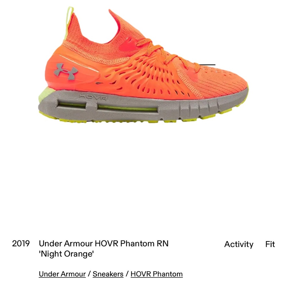 Under Armour Orange Knit Running Shoes with Neon Yellow Accents in Box